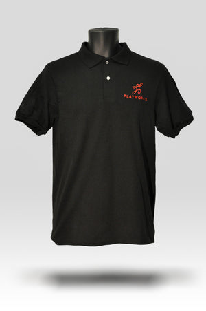 Black/Red Playworks Embroidered Polo